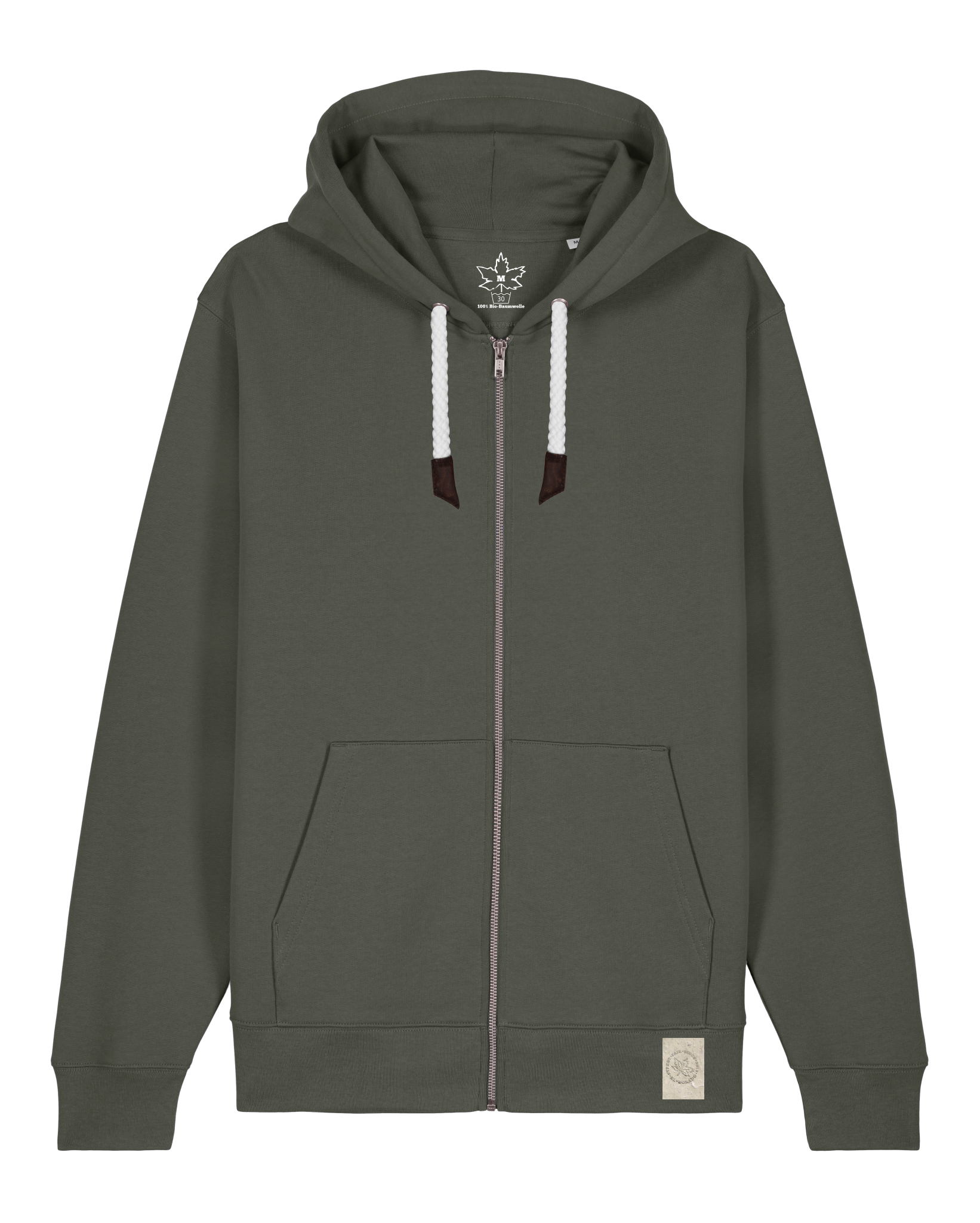 bio-unisex-medium fit-zipthru-basic-stsu179-grunkohl-front