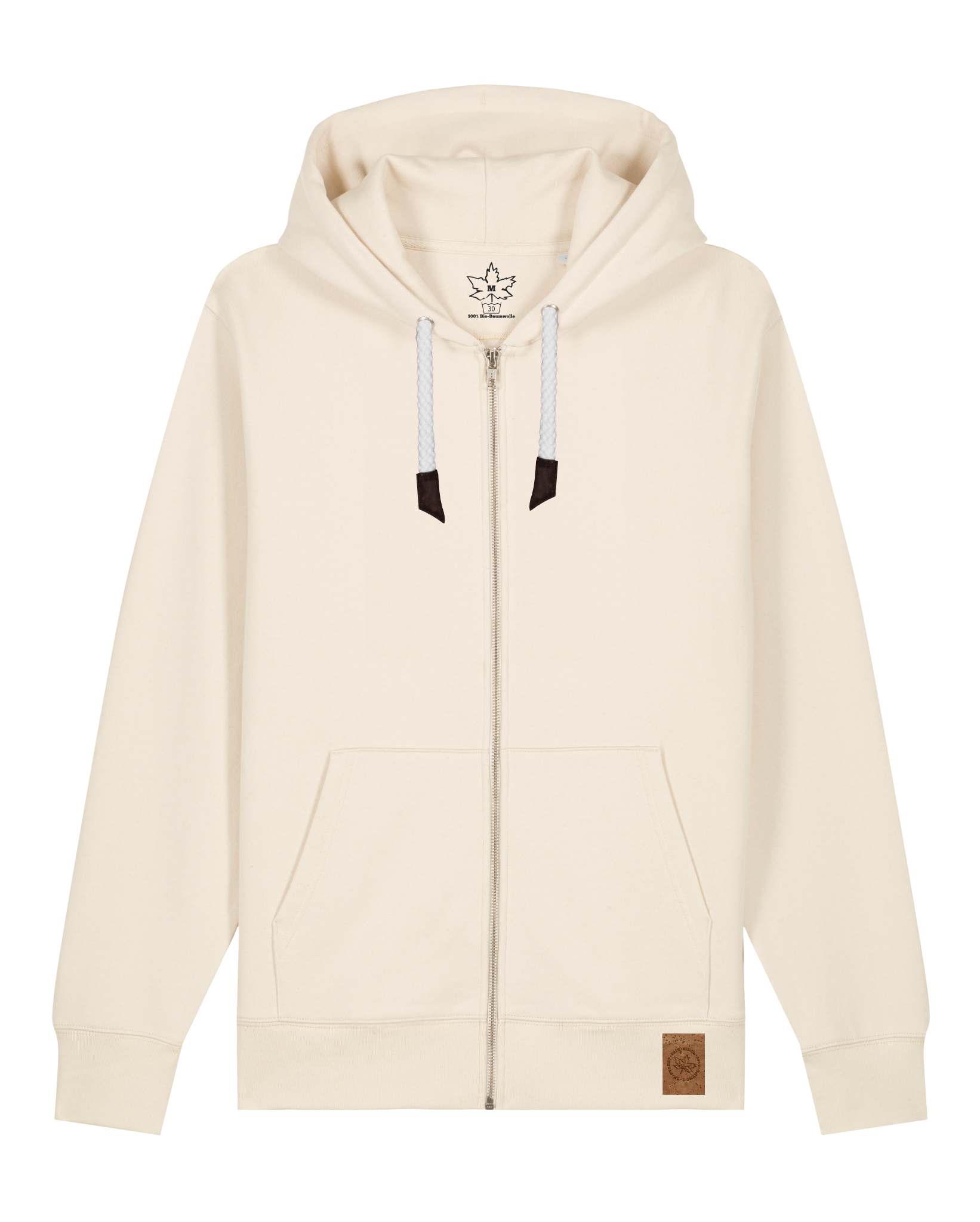 bio-unisex-medium fit-zipthru-basic-stsu179-natur-front