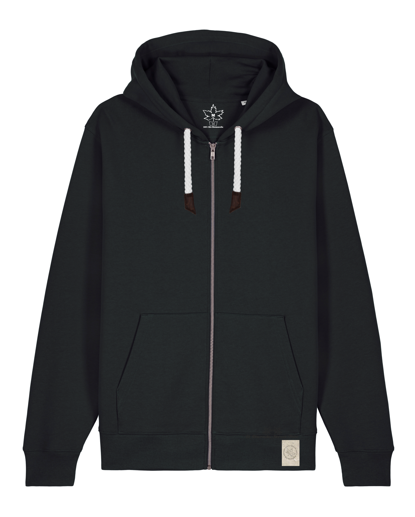 bio-unisex-medium fit-zipthru-basic-stsu179-schwarz-front