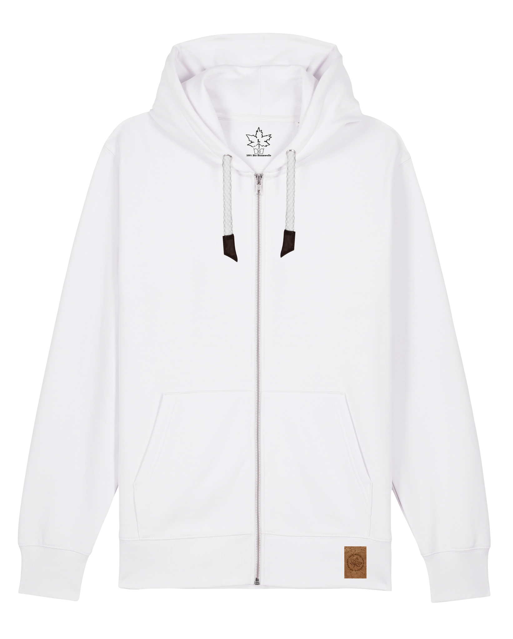 bio-unisex-medium fit-zipthru-basic-stsu179-weiß-front